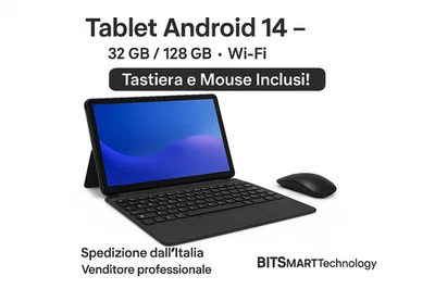 Tablet 10 pollici Android 14 32GB/128GB, Wifi Tastiera e Mouse Inclusi - Imagen 1 de 4