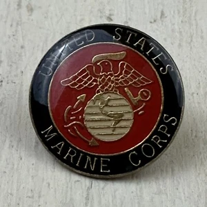 USMC - Vtg Red Black Gold EGA Eagle Globe Anchor Hat Shirt Marines Pin Pinback - Picture 1 of 5
