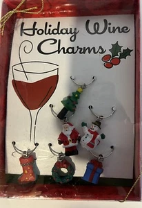 6 Stück Urlaub Weihnachten Weinglas Charms-NAGELNEU - Bild 1 von 2