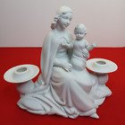 Porte-bougie en porcelaine Vierge Marie et Bébé Jésus - porcelaine gerold Bavière