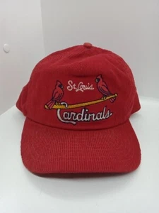Berretto snapback vintage ANNCO St. Louis Cardinals rosso in velluto a coste - cappello MLB, corda - Foto 1 di 6