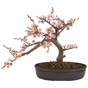 Nearly Natural Cherry Blossom Bonsai Silk Tree Realistic Home Garden Decoration