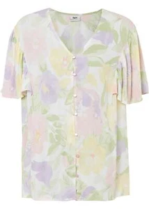 blusa crinkle trasparente con maniche ad ala taglia 54 bianca donna blusa tunica nuova - Foto 1 di 1