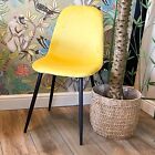 Modern Dining Chair Contemporary Hand Finished Velour Fabric & Steel Eiffel Legs