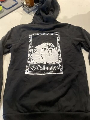 Columbia Hoodie Mens Small Black Long Sleeve Hood Pockets Outdoors Lightweight - Image 1 of 4