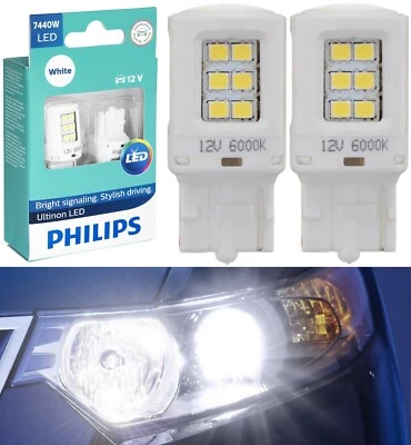 OpenBox Philips Ultinon Luz LED 7440 Blanco 6000K Dos Bombillas Señal de Giro Trasero OE Foto 1 de 4