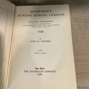 Antique 1930 James Snowden's Sunday School Lessons Hardcover - Picture 1 of 9