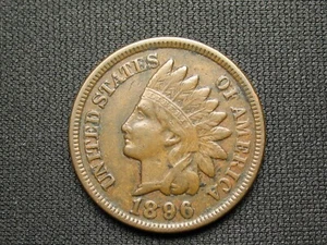 OLD COIN SALE! XF+ 1896 INDIAN HEAD CENT PENNY w/DIAMONDS & FULL LIBERTY #156 - Picture 1 of 2