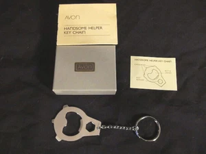 NIB vntage Chrome Key Chain multi-tool Key Ring 1984 avon handsome handy helper - Picture 1 of 5