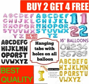 Self Inflating 16" INCH Foil Number & Letter BALLOONS Happy Birthday Balloons UK - Picture 1 of 8