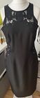 Karen Millen Gorgeous Black Cut Out Detail Midi Dress Size Uk 14 Nwots