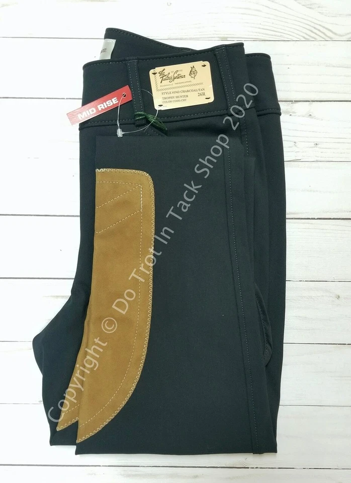 Tailored Sportsman Ladies Vintage Trophy Hunter Front Zip Mid-Rise Charcoal/Tan