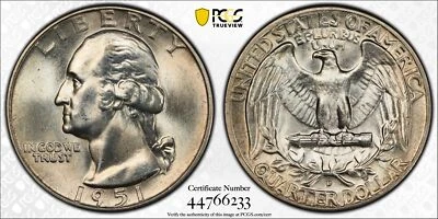 1951 D 25C Silver Washington Quarter PCGS MS 65 DDO FS-101 - Image 1 of 4