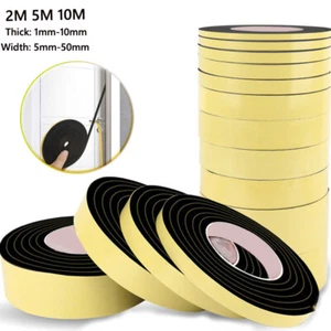 1-10mm Thick - Neoprene Adhesive Backed Foam Sponge Strip Roll Sheet Tape Sticky - Picture 1 of 6
