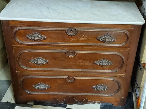Antique marble top dresser Cover