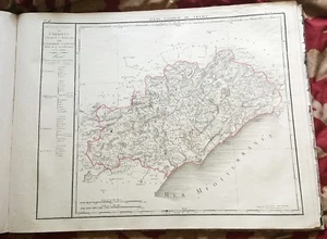 Dépt 34 - Carte Originale de 1790 - Gravure sur Cuivre Aquarellée 73 x 56 cm - Picture 1 of 1