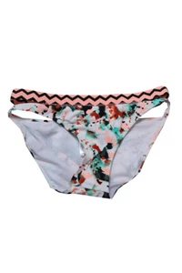 Hula Honey Pink Multi Spring Splash Printed Low-Rise Bikini Bottom L - Picture 1 of 3