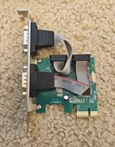 2-Port DB9 RS232 Serial PCI Express PCI-E Controller Card - Photo 1/6