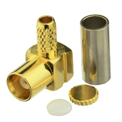 MCX Crimp Female Right Angle L type for RG174,RG316,LMR100 cable RF Connector - Image 1 of 4