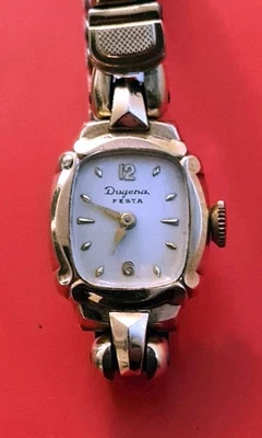 DUGENA FESTA - DAMENUHR -VINTAGE-WALZGOLD DOUBLE- 40 MIKRON - - Bild 1 von 4