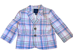 JANIE AND JACK Boys Plaid Blazer Sz 12-18 months NWOT - Picture 1 of 4