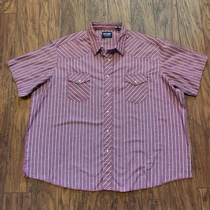 Wrangler Herren Pearl Snap Hemd Größe 3X Rot Kurzarm Western Leicht - Bild 1 von 17