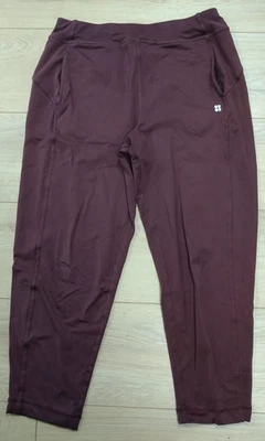 Sweaty Betty On The Go Taper Trousers Leggings Burgundy Red Small Short - Image 1 of 4