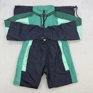 TSNMI Track Suit Zippered Drawstring Packed Hood Green/Black Men's Size S/M NWOT - Picture 1 of 22