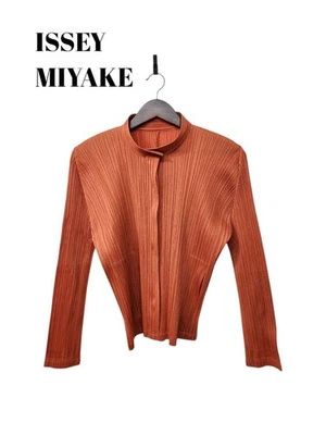Pleats Please Long Sleeve Orange Jacket Size 3 - Image 1 of 4