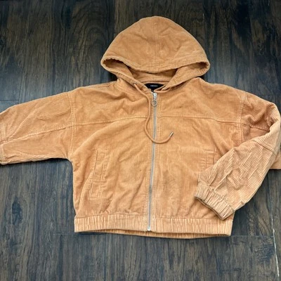 Chaqueta de pana Forever 21 con capucha y cremallera talla M naranja Foto 1 de 4
