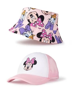 Disney Rosa Minnie Mouse Cubo Sombrero y Gorra Conjunto Niñas - Imagen 1 de 9