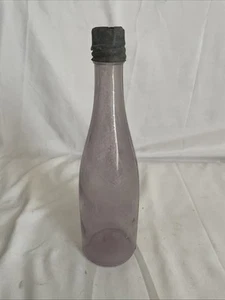 Amethyst Bottle. Tooled Lip. Partial Cap. - Picture 1 of 21