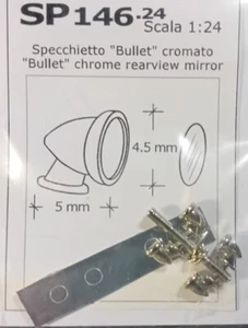 Accessori 1/24 RETROVISORE BULLIT CROMATO TRON SP146.24 - Imagen 1 de 1