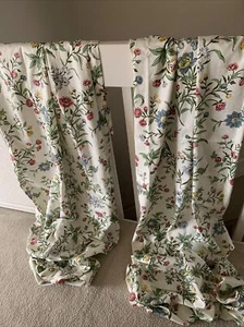 Martha Stewart Sateen Floral Spray Multi Panels/Curtain A Pair - Picture 1 of 8