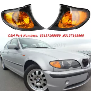 Pair Sedan Wagon Amber Turn Signal Park Corner Lights For BMW 3 Series E46 02-05 - Picture 1 of 8