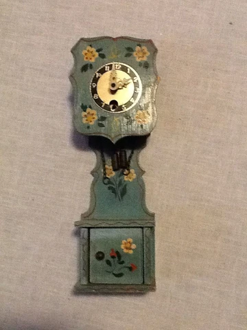 RARE VINTAGE GERMAN 8 IN HAND PAINTED GRANDFATHER CLOCK WIND UP WITH KEY 43023b Cover
