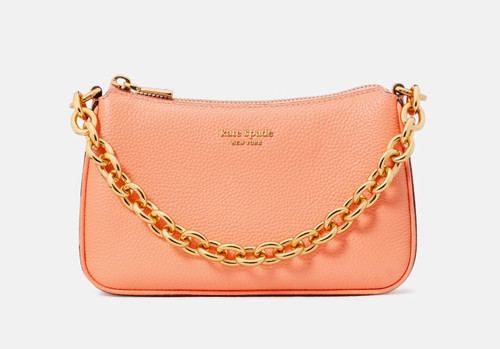 Nuova borsa Kate Spade Jolie piccola convertibile in pelle tracolla Melon Ball polvere