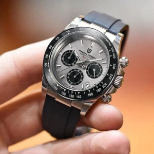 PAGANI Quartz Men Top Brand Automatic Date Wristwatch Silica Gel Waterproof Spor - Picture 1 of 16