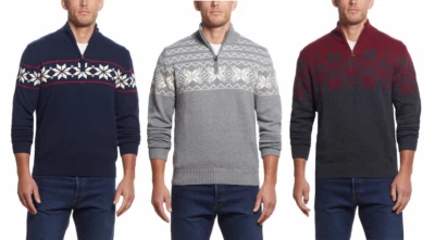 Weatherproof Vintage Men's 1/4 Zip Knitted Sweater - Image 1 of 4