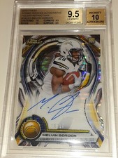 Melvin Gordon 10/10 2015 Finest Atomic Rookie Autograph Pulsar Refractor BGS 9.5