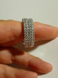 STUNNING Cz“Inside Out” Hoop Earrings, 925 Sterling Silver, Omega Back, NEW - Picture 1 of 13
