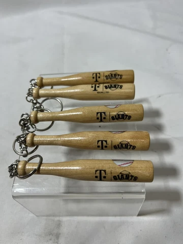 Lot of 5 MLB SF Giants 4" Mini Wood Bat Key Chain T Mobile Promo Giveaway Cover