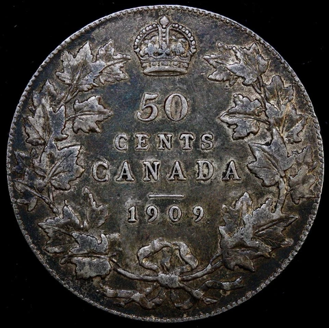 1909 Canada Silver 50 Cent Half Dollar Cover