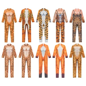 Unisex Kids Unitard Animal Cosplay Jumpsuit Back Concealed Zipper Bodysuit Cute - Picture 1 of 74