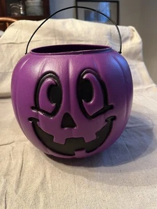Lila Halloween Süßigkeiten Kürbis Jack O Laterne Eimer Allgemein Schaumstoff USA - Bild 1 von 5