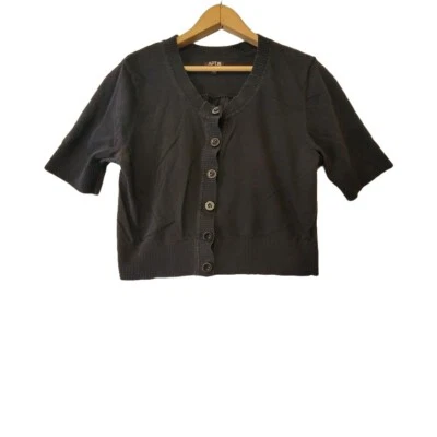 Apt 9 Mujer Suéter Cárdigan Corto Botón Frontal Cubrir Costilla Cintura Negro Talla XL Foto 1 de 4
