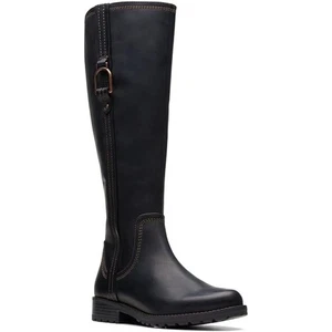Zapatilla deportiva Clarks unisex Aspra Hi nueva con etiquetas, cuero negro - 6,5 EE. UU. Mujeres - Imagen 1 de 4