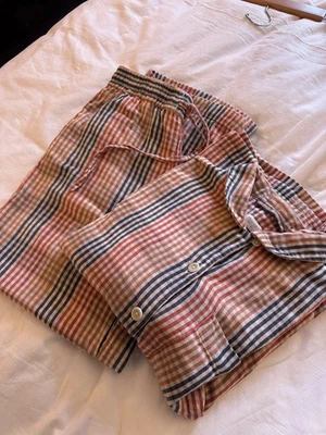 Pijama de algodón doble a cuadros albaricoque Toast -XS Foto 1 de 4