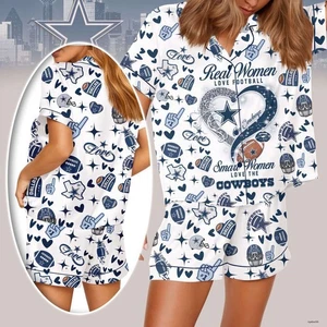 Dallas Cowboys Premium Women Short Pajamas Breathable Summer Nightwear All Size - Picture 1 of 6