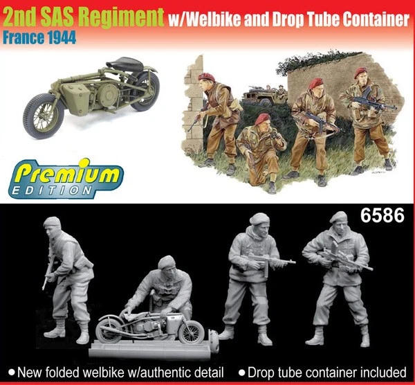DRAGON D6586 2nd SAS REGIMENT W/WELBIKE KIT 1:35 Modellino - Immagine 1 di 1